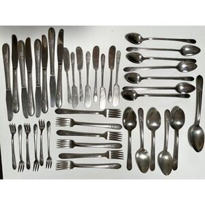 Vintage Rogers Mfg. Co. Triumph Silver Plate Flatware 39 Pieces Forks Spoons